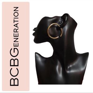 BCBG Thick Gold Hoop Earrings
